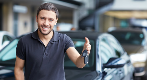 man with car